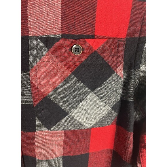 Urban Pipeline Ultimate Flannel boys long sleeve collared shirt red plaid size L - Picture 2 of 5